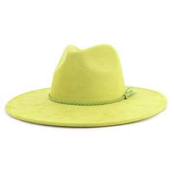 Vegan Suede Wide Brim Western Hat Blank - Lime