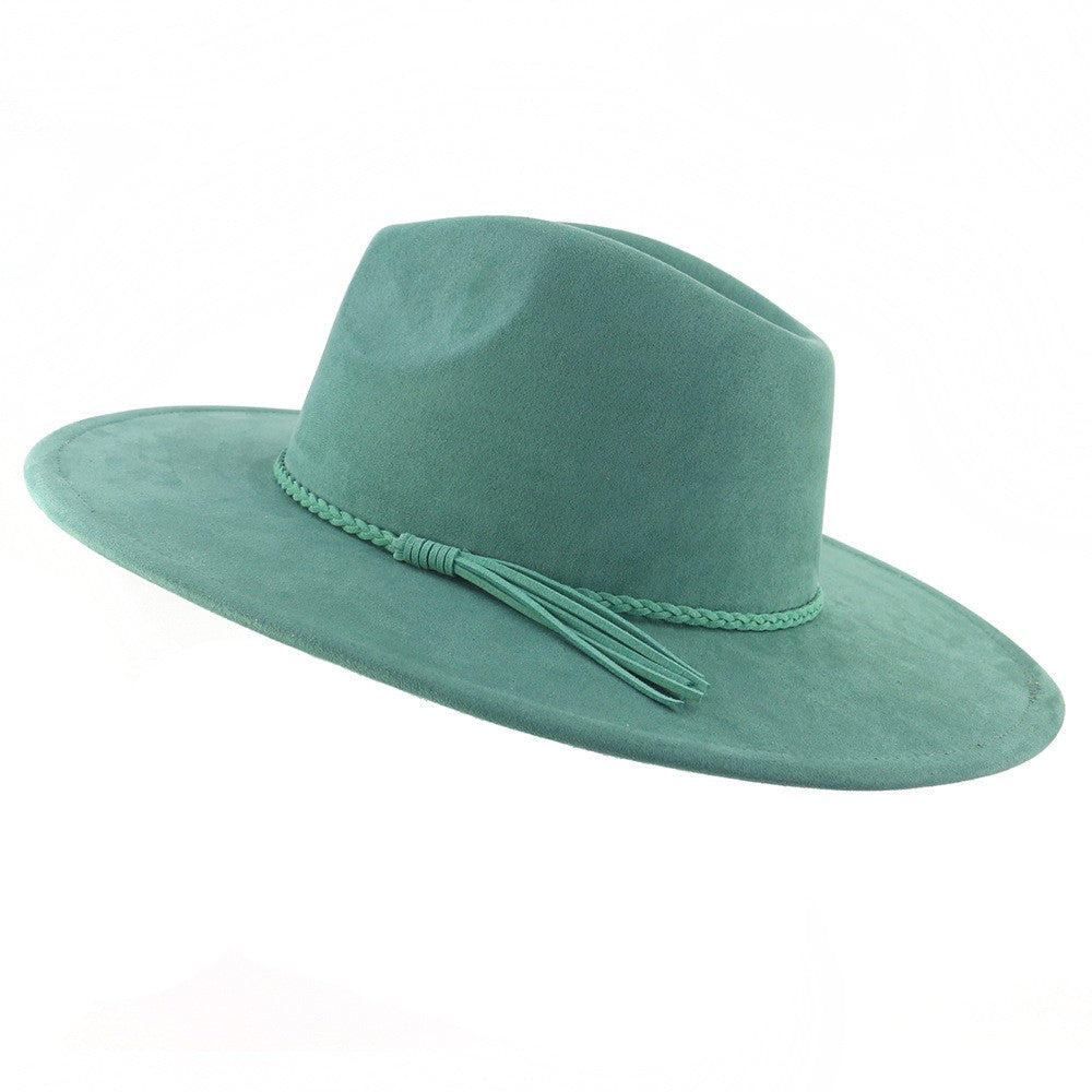 Vegan Suede Wide Brim Western Hat Blank - Sage