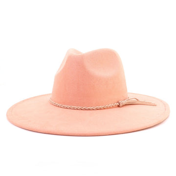 Vegan Suede Wide Brim Western Hat Blank - Dusty Pink