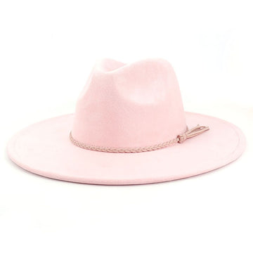 Vegan Suede Wide Brim Western Hat Blank - Blush