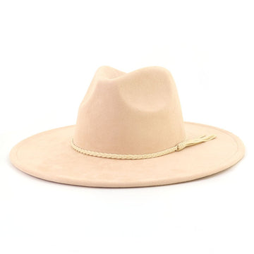 Vegan Suede Wide Brim Western Hat Blank - Champagne