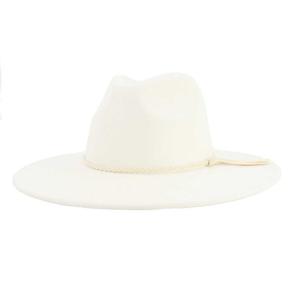 Vegan Suede Wide Brim Western Hat Blank - Ivory