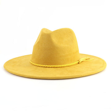 Vegan Suede Wide Brim Western Hat Blank - Honey