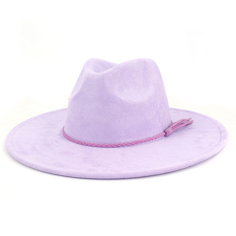 Vegan Suede Wide Brim Western Hat Blank - Light Purple