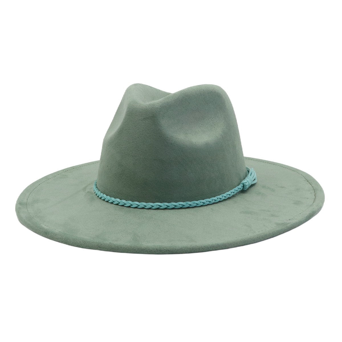 Vegan Suede Wide Brim Western Hat Blank - Olive