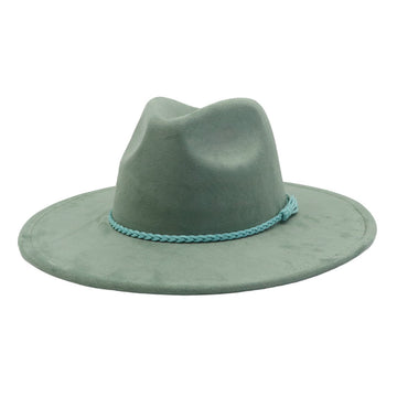 Vegan Suede Wide Brim Western Hat Blank - Olive