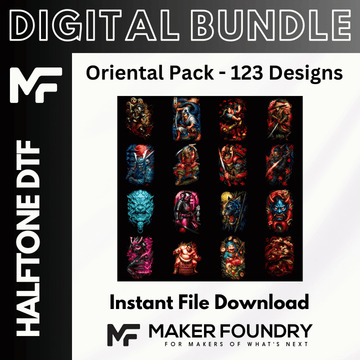 Oriental DTF Halftone Design Pack | 123 Designs