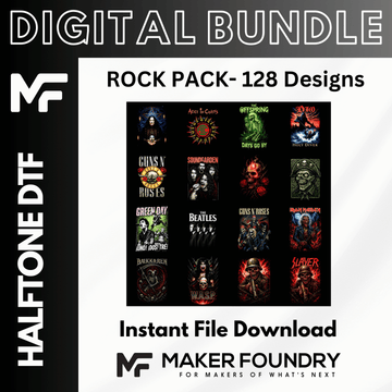 Rock & Roll DTF Halftone Design Pack | 128 Designs