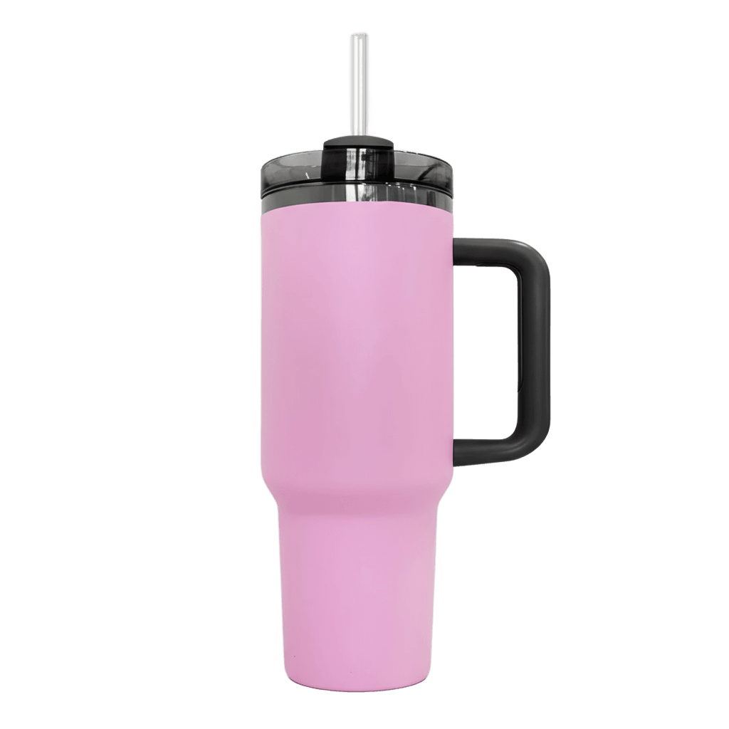 40oz Mirror Black Plated Tumbler - Pink