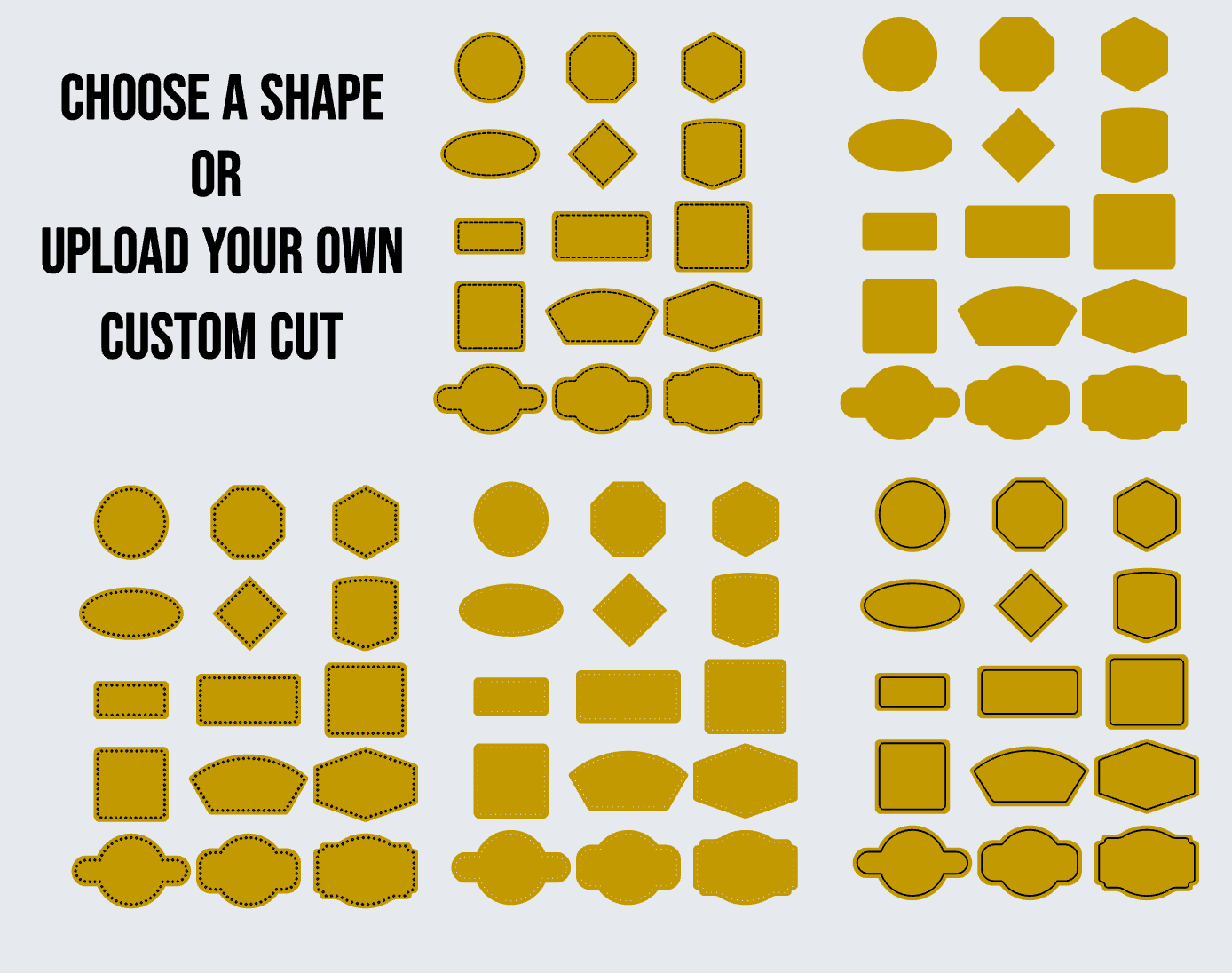 Irregular Shape & Custom Cut Blank Leather Patches for Laser Engraving | Heat Press Ready