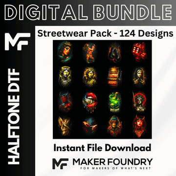 Streetwear DTF Halftone Design Pack | 124 Designs