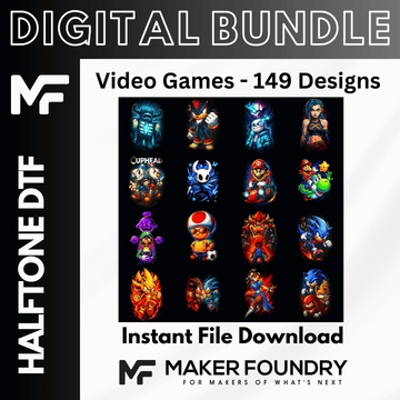 Games DTF Halftone Design Pack | 149 Designs