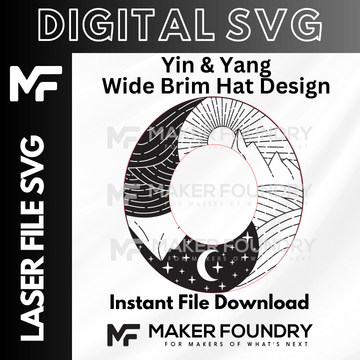 Yin Yang Wide Brim Hat Design | Laser Engraving File SVG