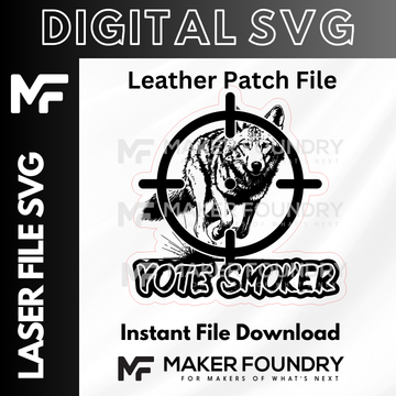 Yote Smoker | Leather Patch SVG | Digital Laser File
