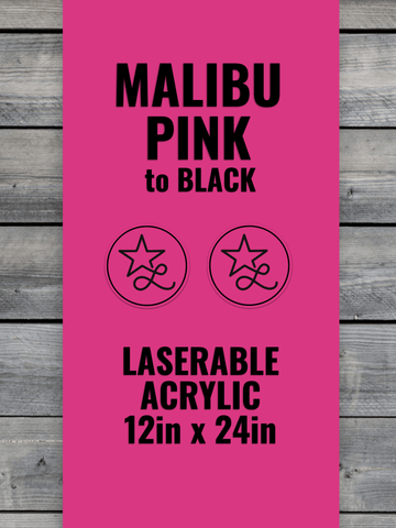 Acrylic: Malibu Pink / Black Durra-Bull™ Laserable Panels (12"x24")