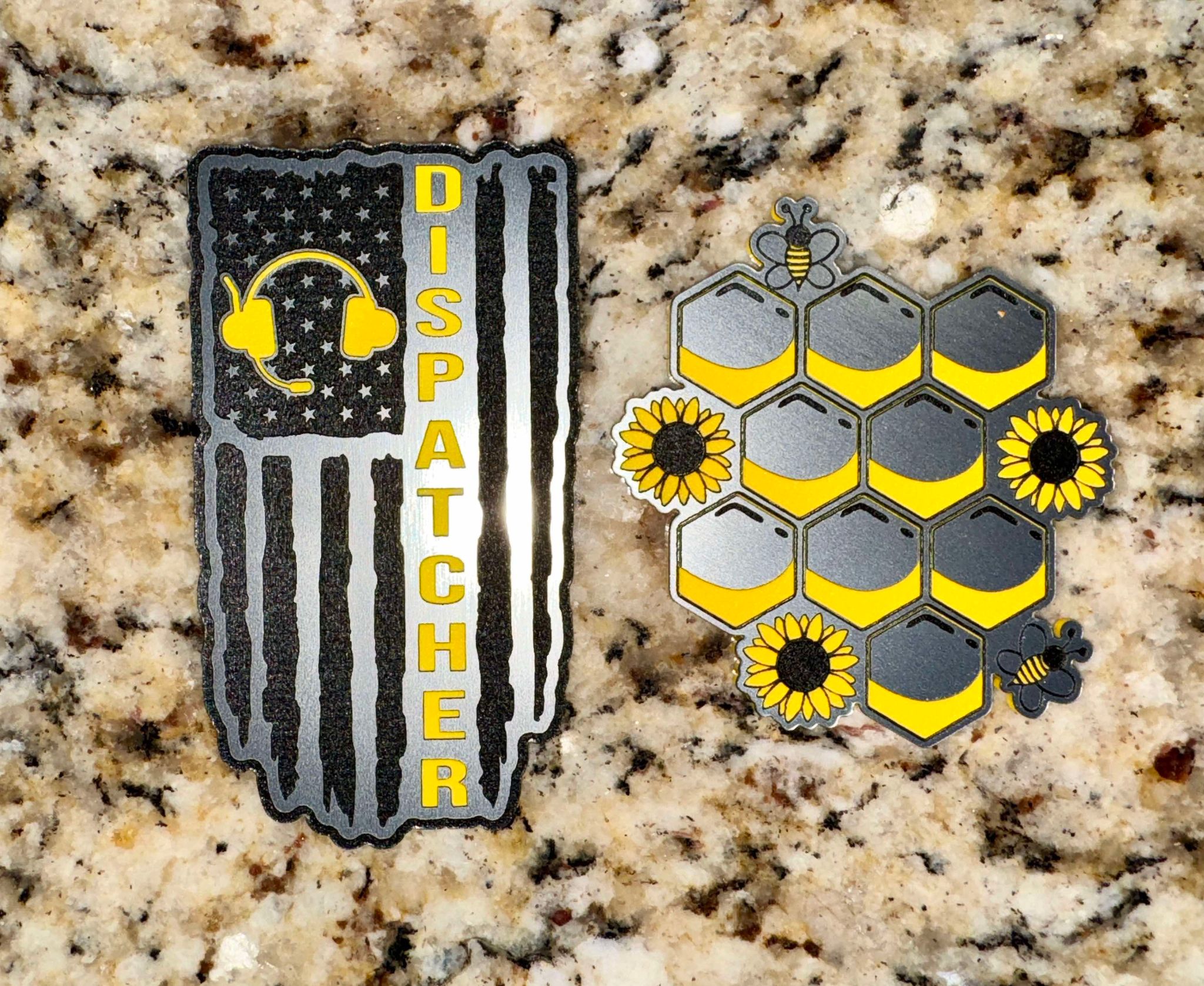 Acrylic: Stainless / Black / Yellow TriLayer Durra-Bull™ Laserable Panels (12"x24")