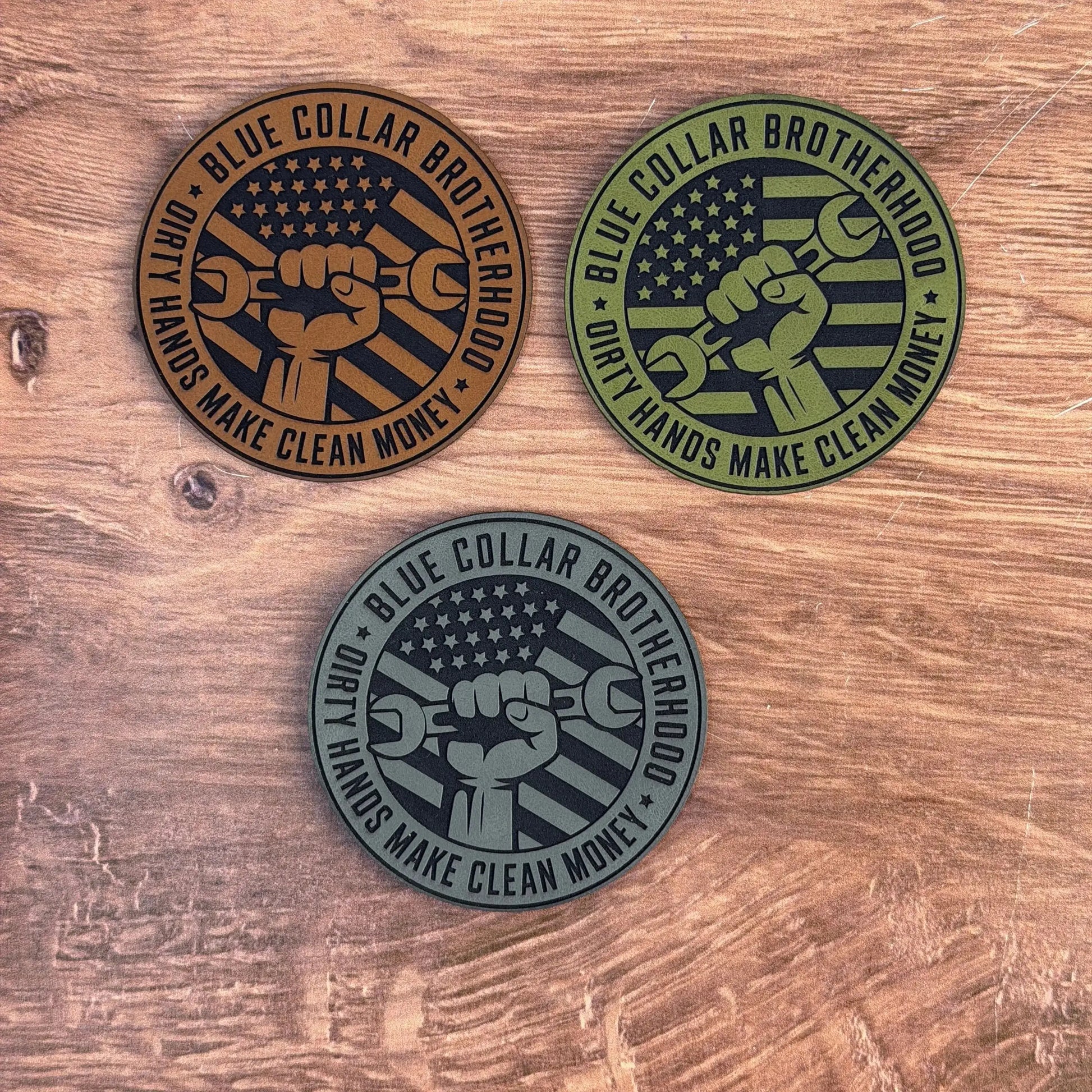 Dirty Hands Brotherhood – Laser Engraved Leather Patch 