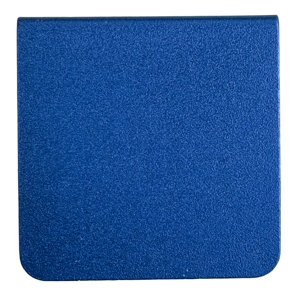 The image is a square with a blue background.