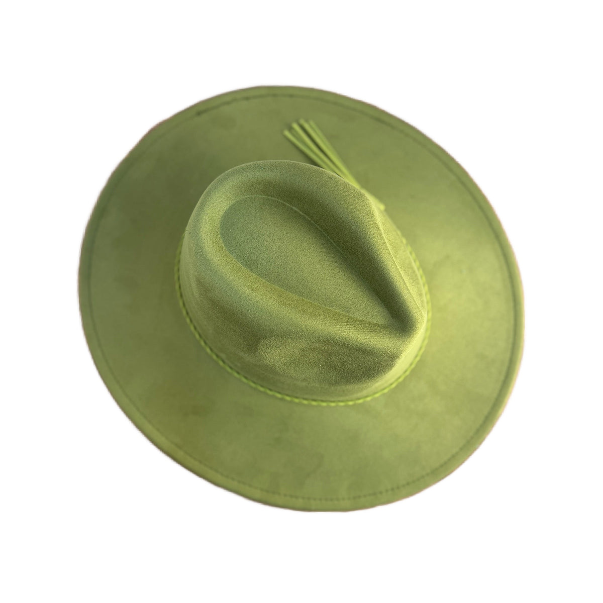 Avocado vegan suede wide brim western hat blank