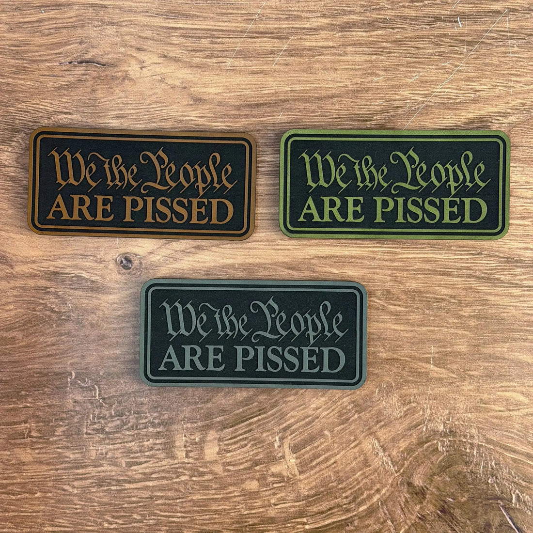People Are Pissed – Laser Engraved Leather Patch 