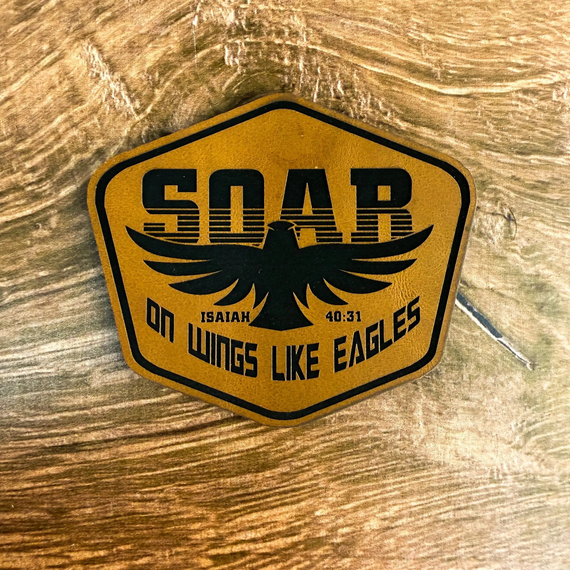 Soar Isaiah 40:31 Patch – Laser Engraved Leather Patch 