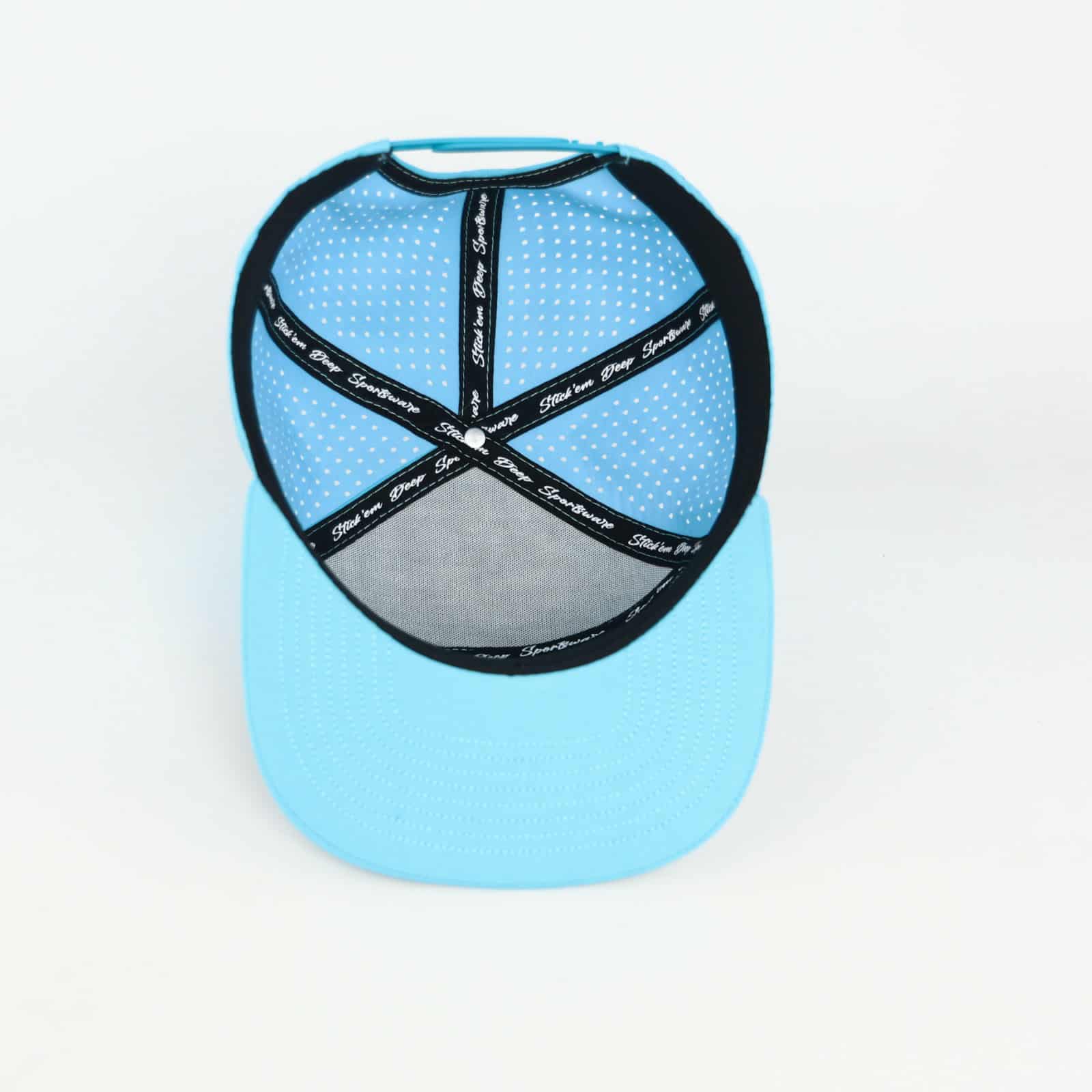 Baby Blue Cork Front Waterproof Snapback Hat | Performance Waterproof 7-Panel Hat