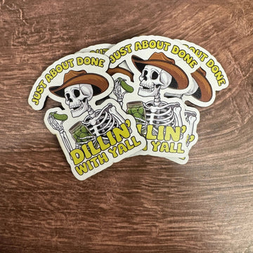 Tired of Dillin' With Y’all | UV Printed Leather Hat Patch 