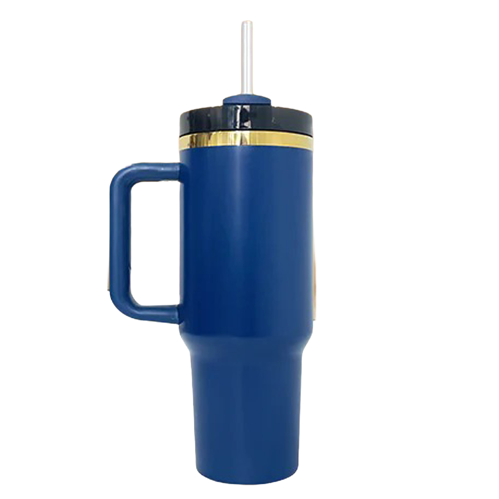 40oz Gold Plated Tumbler - Dark Blue
