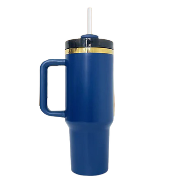 40oz Gold Plated Tumbler - Dark Blue
