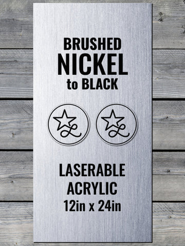 Acrylic: Brushed Nickel / Black Durra-Bull™ Laserable Panels (12"x24")