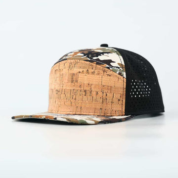Waterproof Camo Hat | Cork Front Snapback Caps | Performance Waterproof 7-Panel Hat