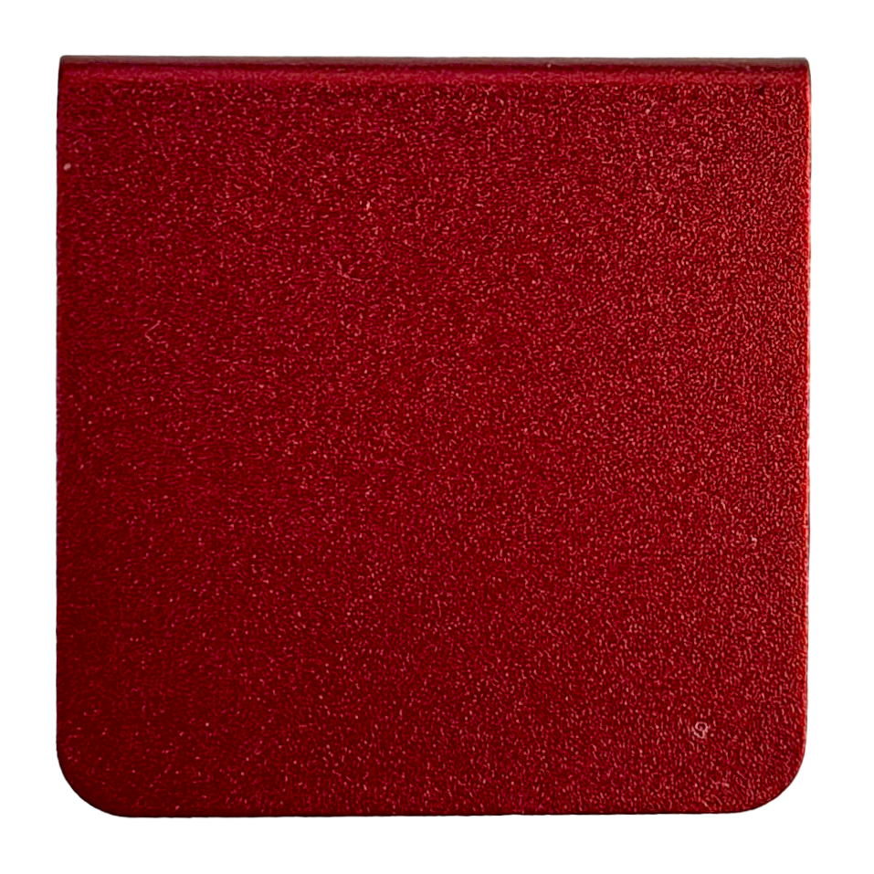 The image is a square with a red background, and there is no text present.