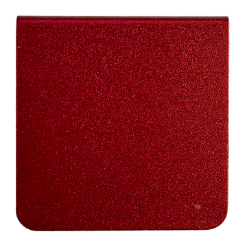The image is a square with a red background, and there is no text present.