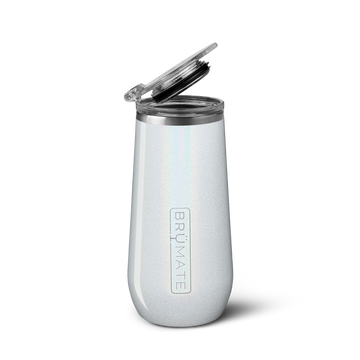 BrüMate 12oz Champagne Flute - Glitter White