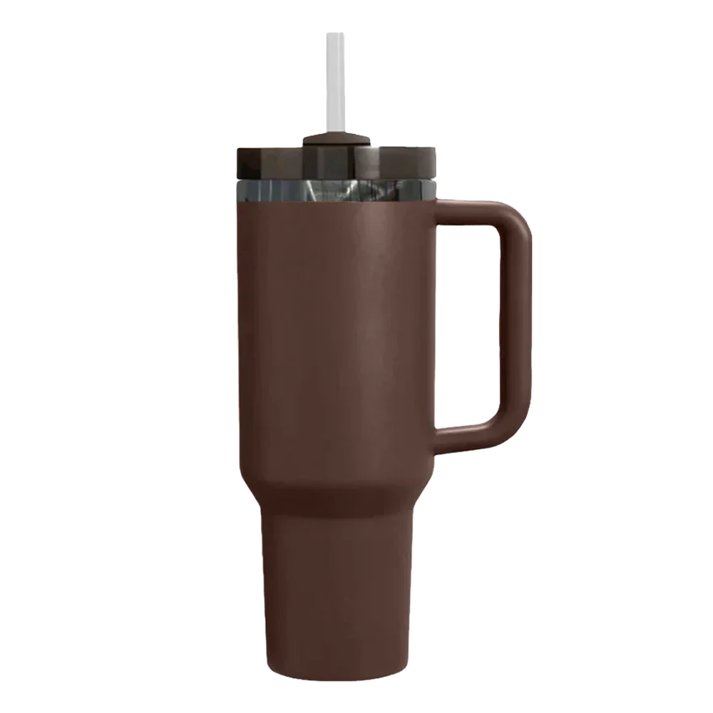40oz Mirror Black Plated Tumbler - Chocolate