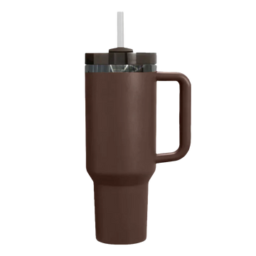 40oz Mirror Black Plated Tumbler - Chocolate