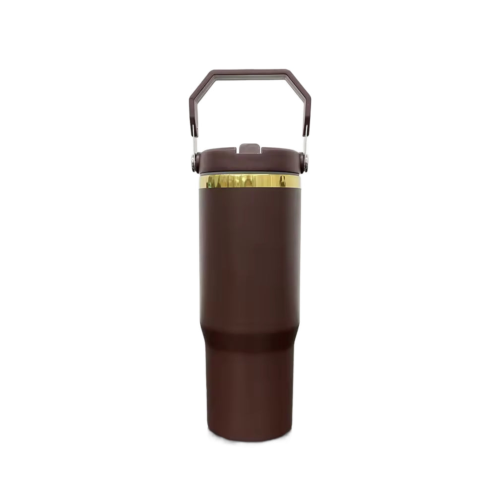 30oz Gold Plated Flip Tumbler - Chocolate