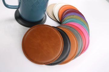 Coasters (6pk of 4" Circle): Heritage Collection Premium Leatherette®