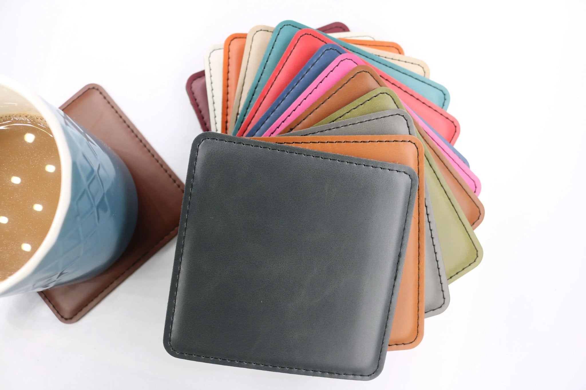 Coasters (6pk of 4" Square): Heritage Collection Premium Leatherette®