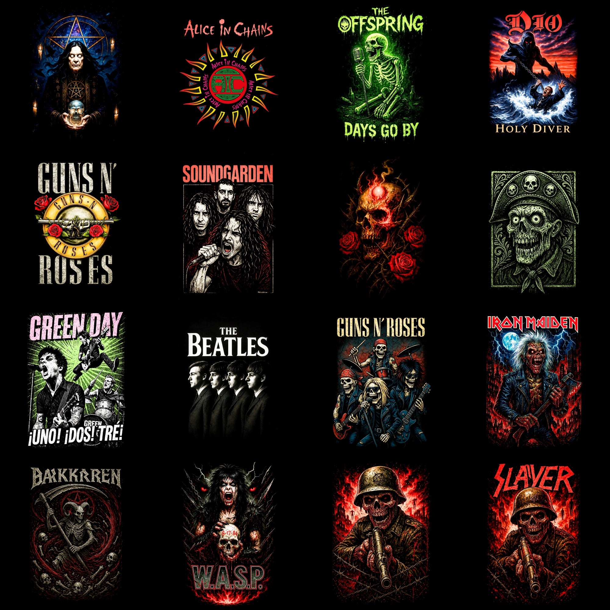 Rock & Roll DTF Halftone Design Pack | 128 Designs