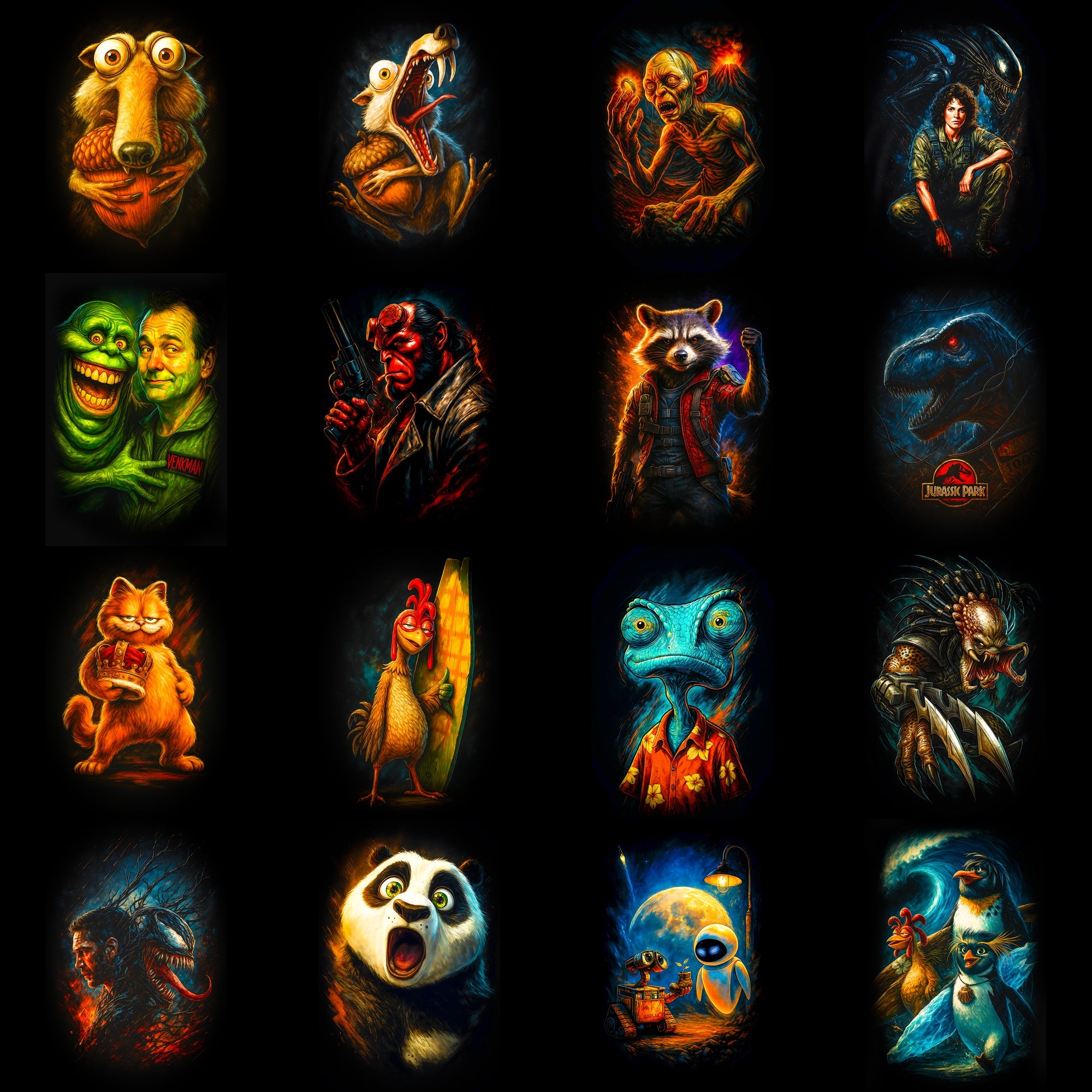 Movies DTF Halftone Design Pack | 121 Designs