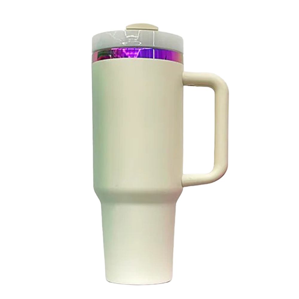 40oz Purple/Pink Plated Tumbler - Cream