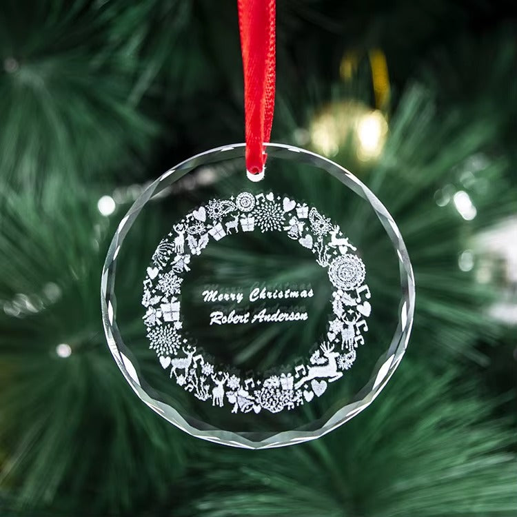 80mm K9 Crystal Ornament Round | 3 Pack