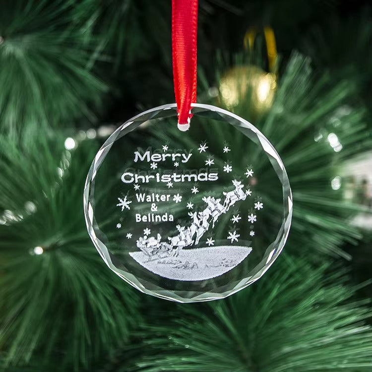 80mm K9 Crystal Ornament Round | 3 Pack