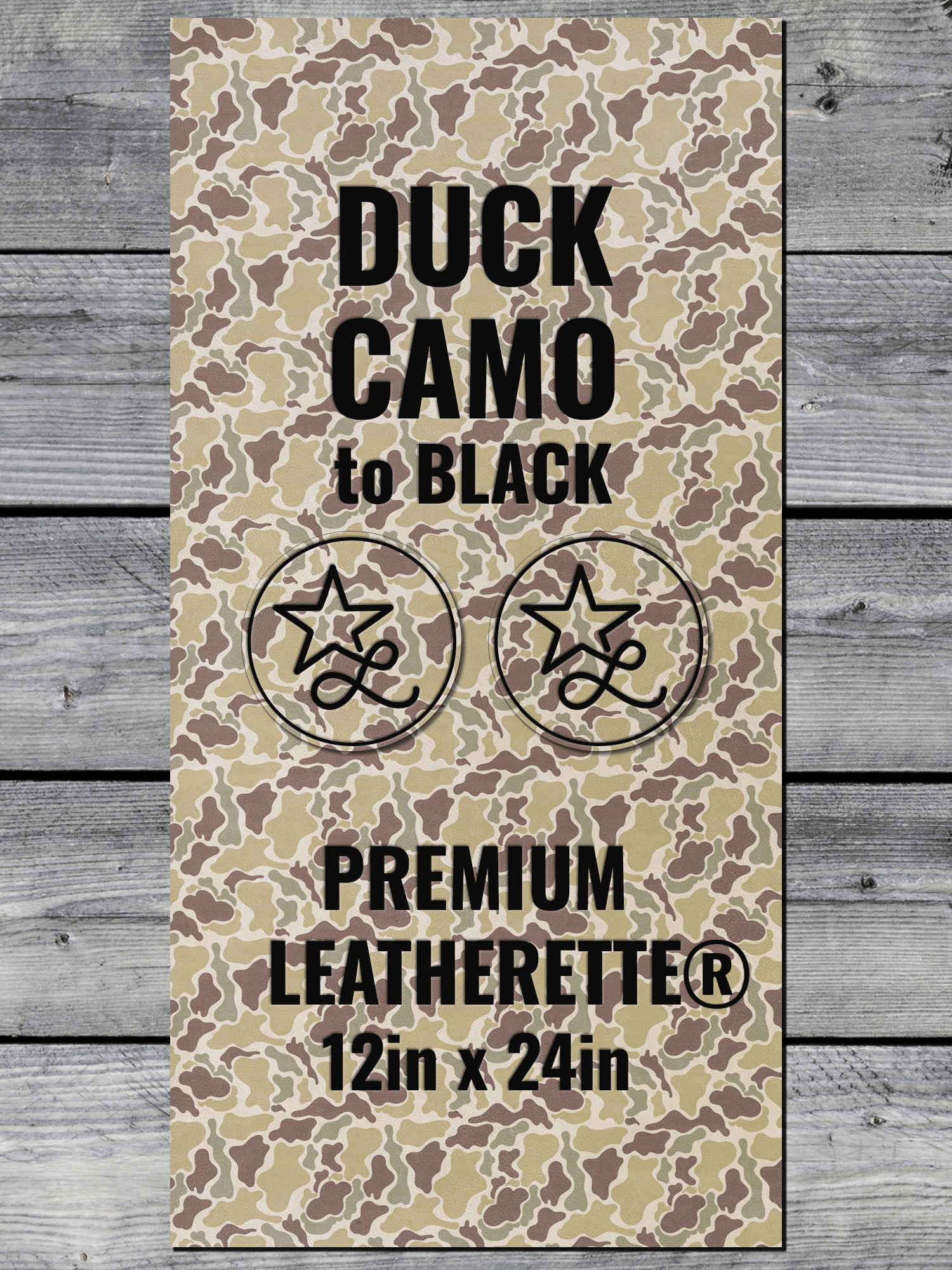 Duck Camo / Black Durra-Bull Premium Leatherette® Sheets (12x24)