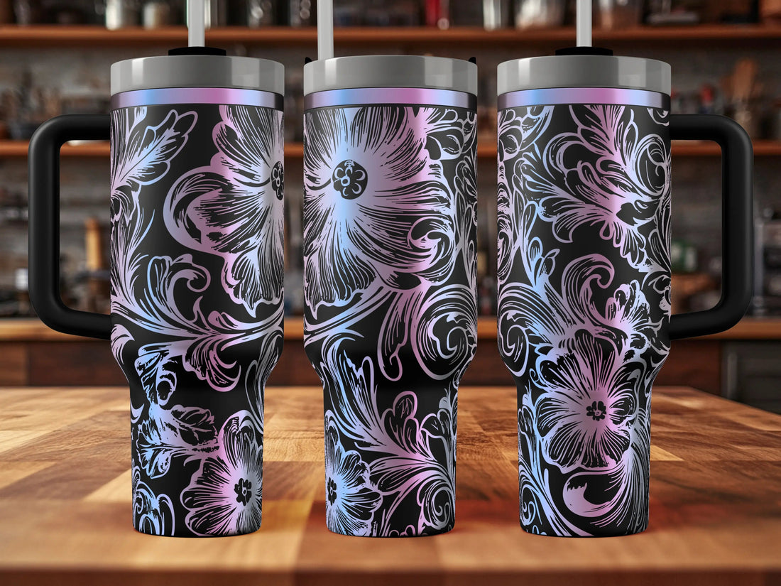 The image is a digital file bundle containing various styles of laser-tumbler files, including inverted and regular patterns.