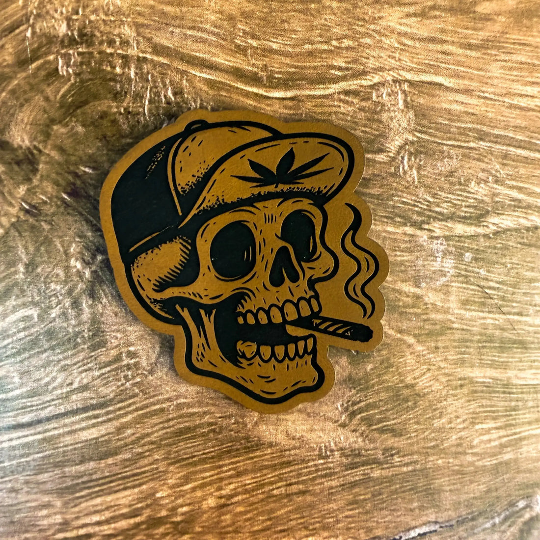 High on Life – Rebel Skull Patch – Laser Engraved Leather Patch 
