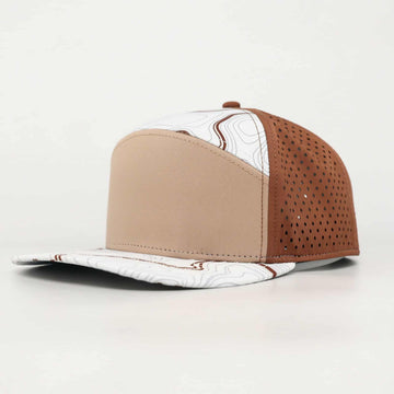 Brown Topo And Tan Front Snapback | Performance Waterproof 7-Panel Hat