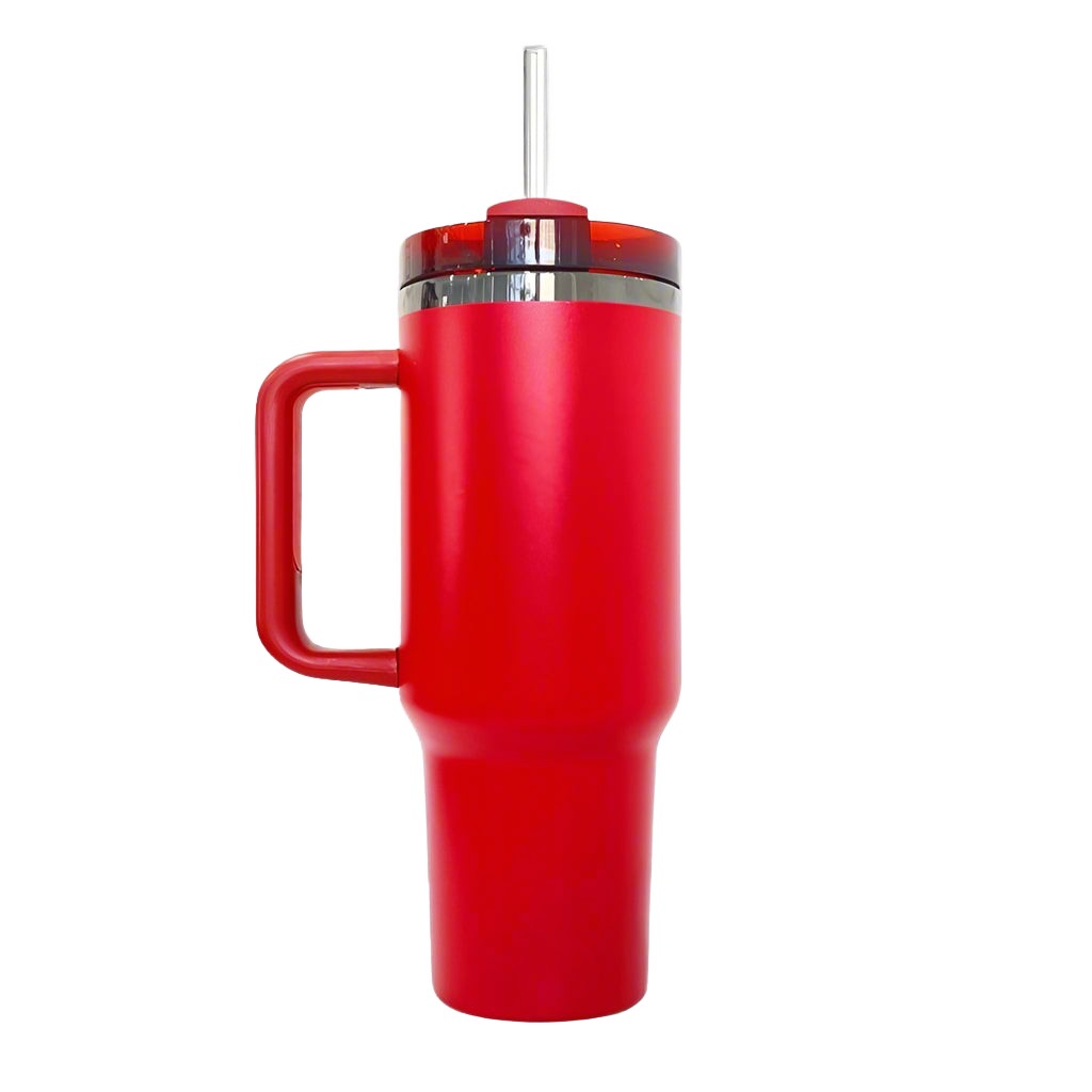 40oz Mirror Black Plated Tumbler - Red