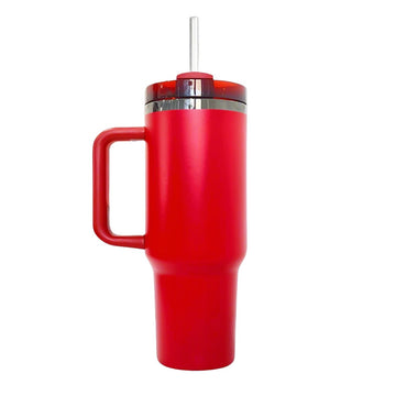 40oz Mirror Black Plated Tumbler - Red